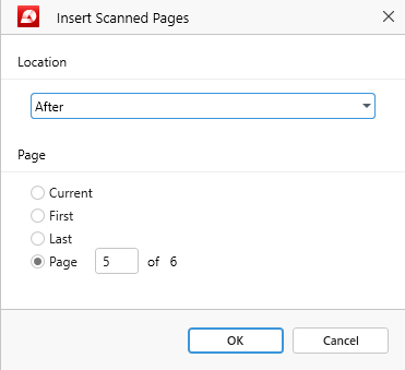 PDF Extra: choosing where to place scanned pages